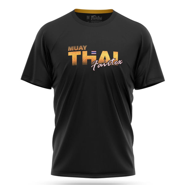 Fairtex Muay Thai Black Metallic Gold T-Shirt Canada