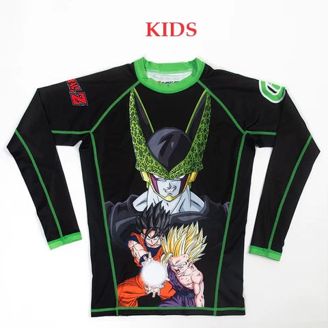 Fusion Fight Gear Dragon Ball Z Cell Kids Rashguard Rash Guard