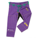 Fusion Fight Gear Batman Return of The Joker Kids BJJ Jiu Jitsu Gi Purple