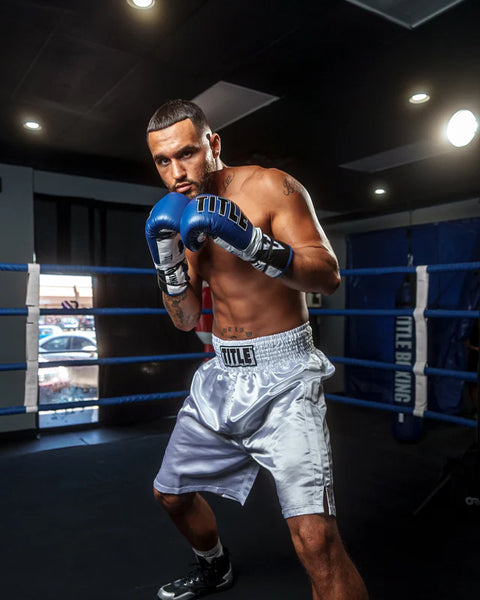 Title Boxing Edge 2.0 Satin Boxing Shorts Trunks All White Canada
