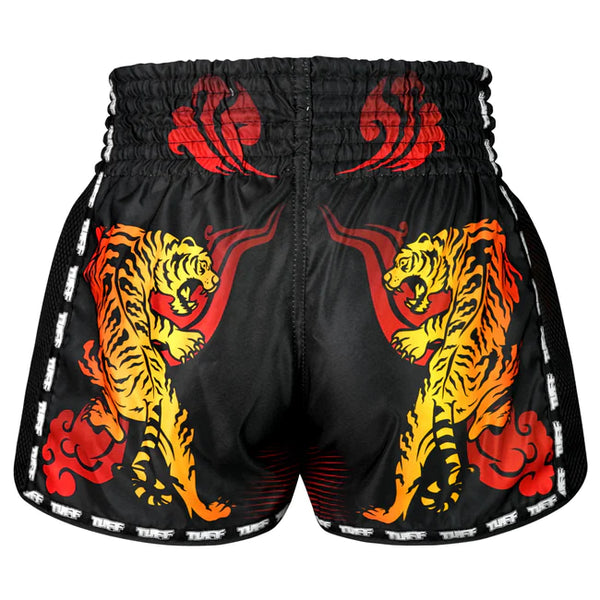 Spider Tie Dye Orange And Purple Print Muay Thai Boxing Shorts