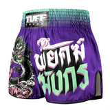 TUFF Muay Thai Shorts High-Cut Retro Style Shadow & Flame