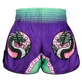 TUFF Muay Thai Shorts High-Cut Retro Style Shadow & Flame
