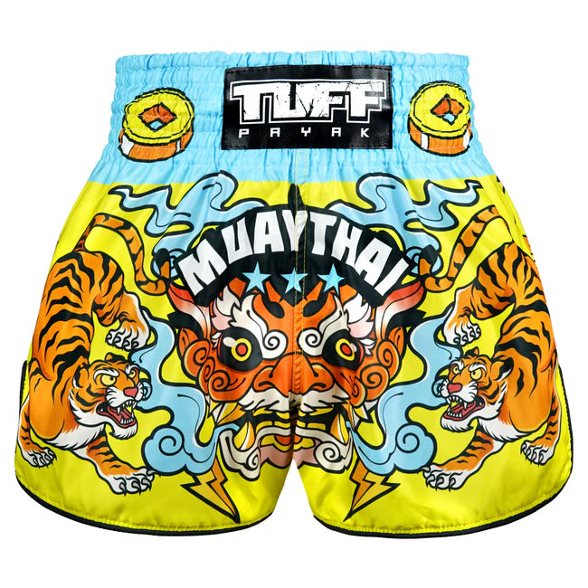 TUFF Muay Thai Shorts High-Cut Retro Style Kabuki Beasts