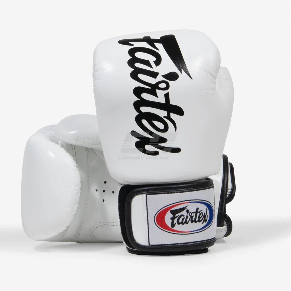 Fairtex BGV19 Deluxe Tight Fit White Muay Thai Boxing Gloves