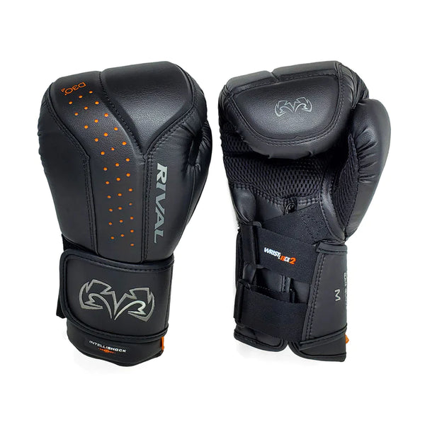 Rival Boxing RB10 Intelli-Shock Bag Gloves All Black Edmonton