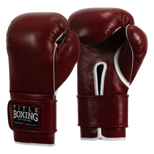 TITLE Boxing Old School Leather Velcro Bag Gloves 2 0 Maroon Canada TITLE Boxing Old School Leather Velcro Bag Gloves 2 0 Maroon Canada