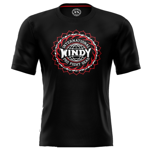 Windy Sport Muay Thai Black Lotus Logo Short Sleeve T-Shirt (only Small left)