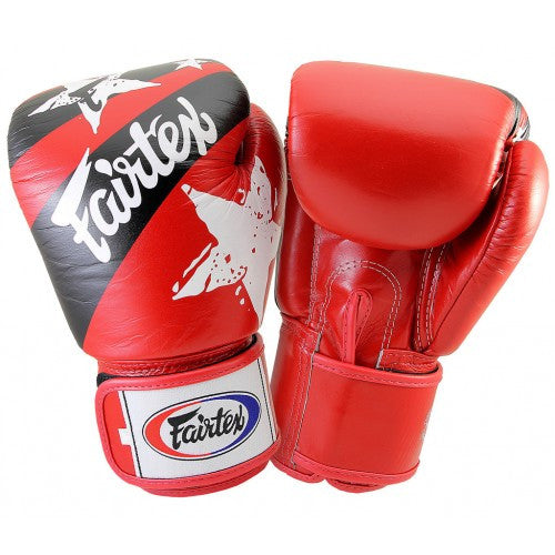 Fairtex BGV1 Nation Print Stars Gloves Red (8oz only left)