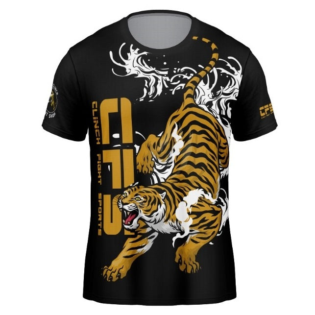 CFS Clinch Fight Sports Performance Short Sleeve Shop Tiger Black Shirt