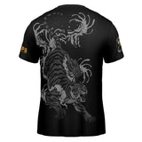 CFS Clinch Fight Kids Sports Performance Short Sleeve Tiger Black Shirt