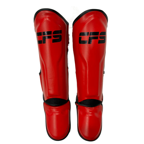 Clinch Fight Sports CFS Muay Thai Kids Youth Shin Guards Red