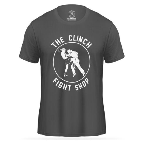 The Clinch Fight Shop Logo Charcoal Grey T-Shirt