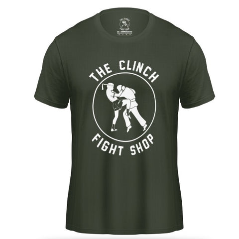 The Clinch Fight Shop Logo Military Green T-Shirt
