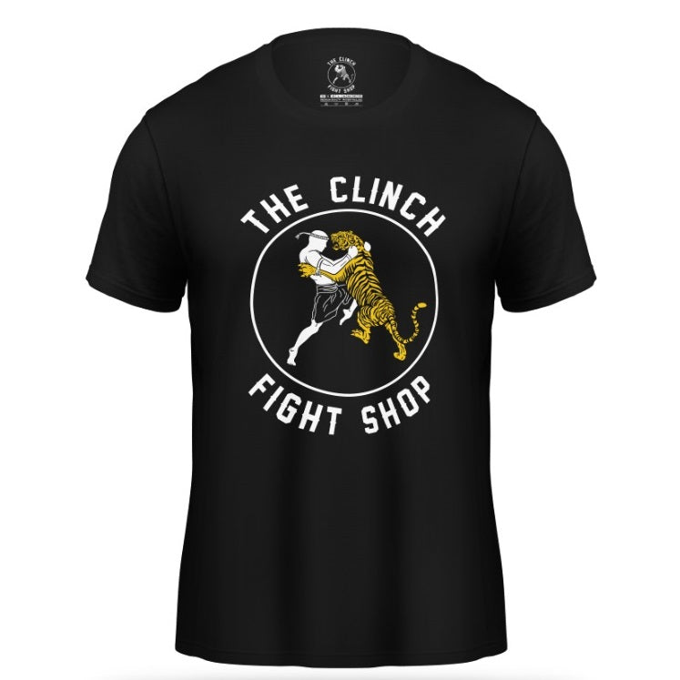 The Clinch Fight Shop Logo Tiger Black/Gold T-Shirt