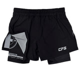 Clinch Fight Shorts CFS 2 in 1 Combo High Cut MMA Shorts canada Black
