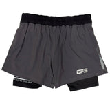Clinch Fight Shorts CFS 2 in 1 Combo High Cut MMA canada Shorts Grey