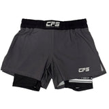 Clinch Fight Shorts CFS 2 in 1 Combo High Cut MMA canada Shorts Grey