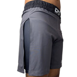 Clinch Fight Shorts CFS 2 in 1 Combo Long Cut MMA canada Shorts Grey