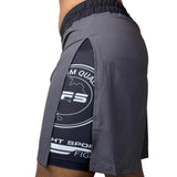 Clinch Fight Shorts CFS 2 in 1 Combo Long Cut MMA canada Shorts Grey