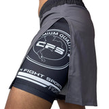 Clinch Fight Shorts CFS 2 in 1 Combo Long Cut MMA canada Shorts Grey