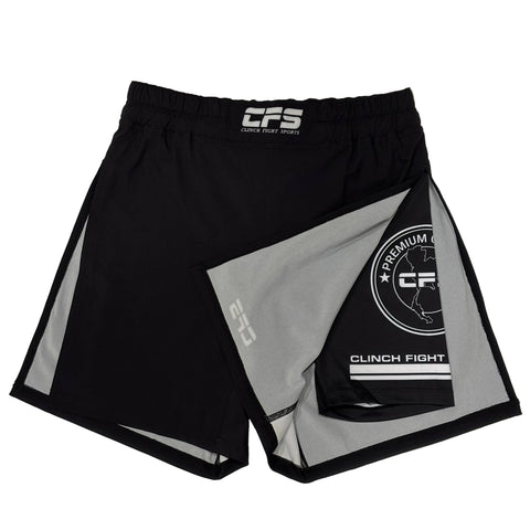 Clinch Fight Shorts CFS 2 in 1 Combo Long MMA Shorts Canada Black