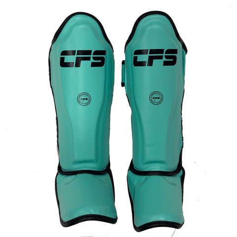 Clinch Fight Sports CFS Muay Thai Kids Youth Shin Guards Mint Green