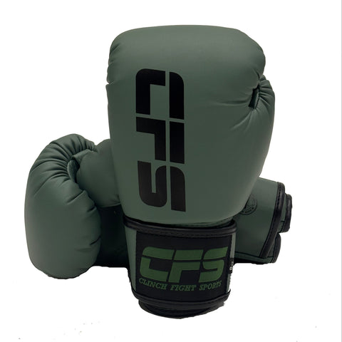Clinch Fight Sports CFS Kids Muay Thai boxing gloves olive green
