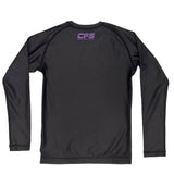 Clinch Fight Sports CFS Kids Youth Long Sleeve Rash Guard Black/Purple
