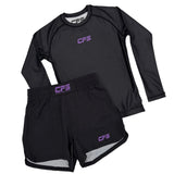 Clinch Fight Sports CFS Kids Youth Long Sleeve Rash Guard Black/Purple