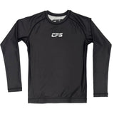 Clinch Fight Sports CFS Kids Youth Long Sleeve Rash Guard Black/White