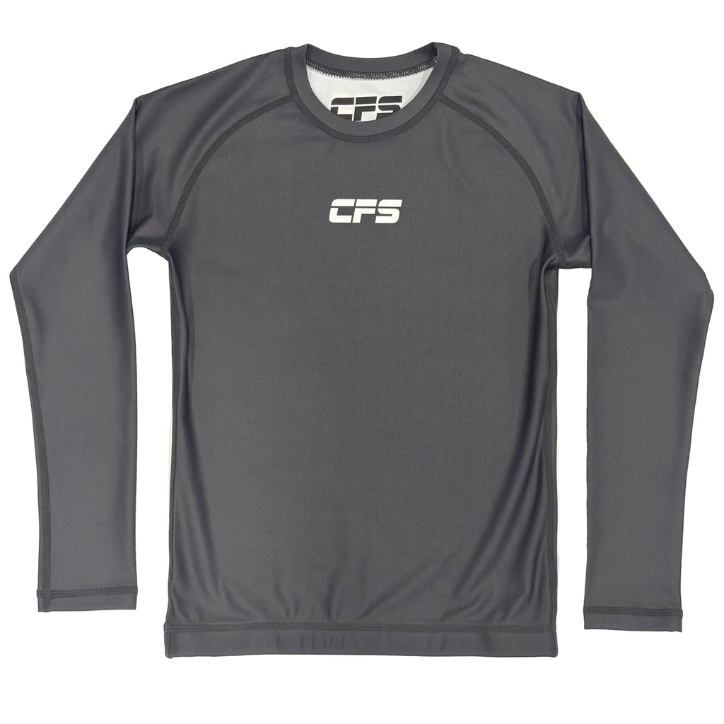 Clinch Fight Sports CFS Kids Youth Long Sleeve Rash Guard Grey