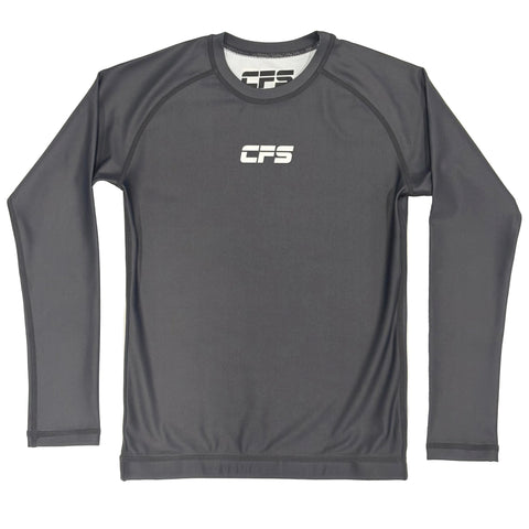 Clinch Fight Sports CFS Kids Youth Long Sleeve Rash Guard Grey