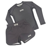 Clinch Fight Sports CFS Kids Youth Long Sleeve Rash Guard Grey