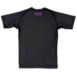 Clinch Fight Sports CFS Kids Youth Short Sleeve Rash Guard Black/Purple
