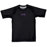 Clinch Fight Sports CFS Kids Youth Short Sleeve Rash Guard Black/Purple