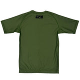 Clinch Fight Sports CFS Kids Youth Short Sleeve Rash Guard Olive Green