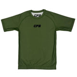 Clinch Fight Sports CFS Kids Youth Short Sleeve Rash Guard Olive Green