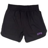 Clinch Fight Sports CFS Youth Kids MMA Grappling BJJ Fight Shorts canada Black/Purple back