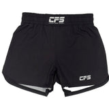 Clinch Fight Sports CFS Youth Kids MMA Grappling BJJ Fight Shorts Black/White