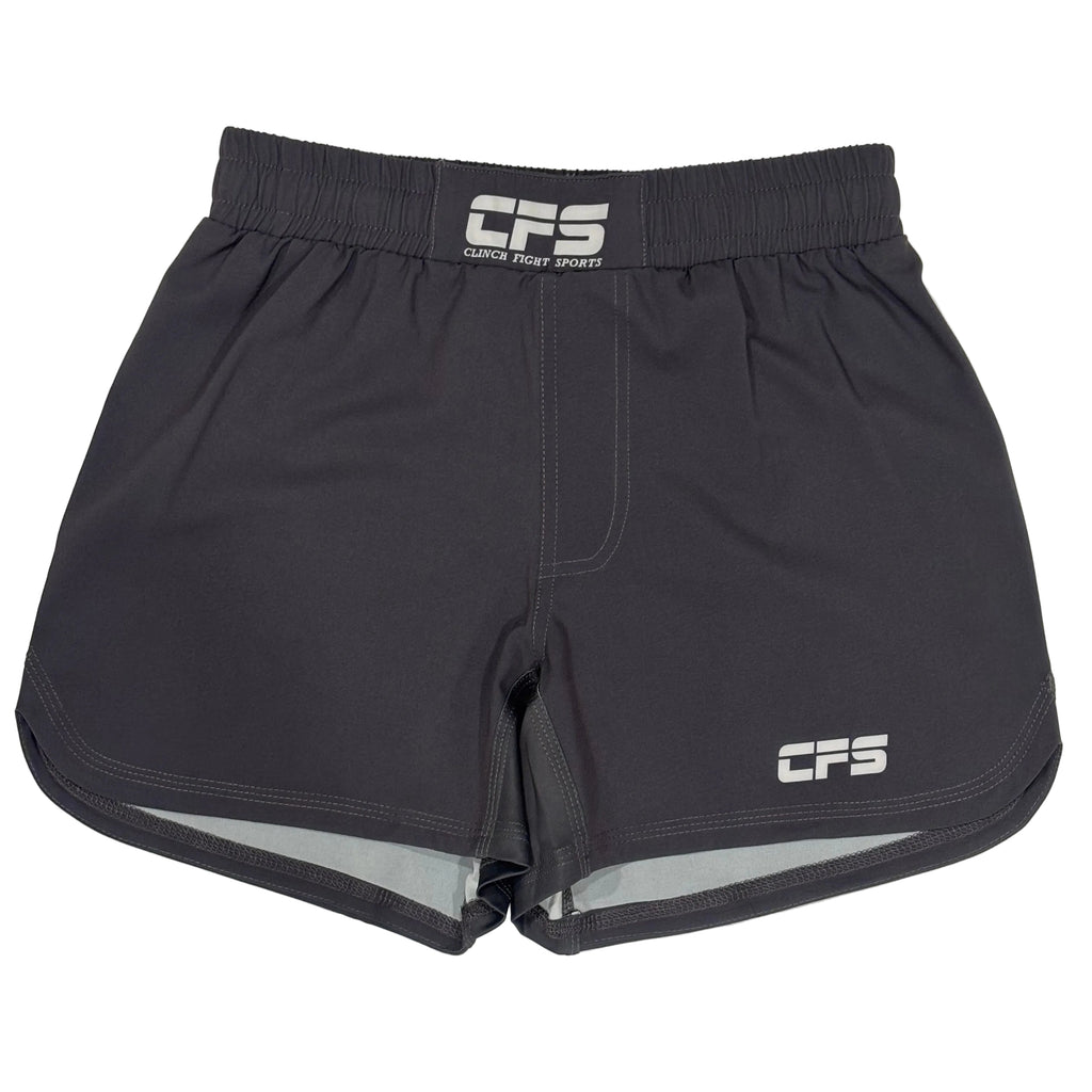 Clinch Fight Sports CFS Youth Kids MMA Grappling BJJ Fight Shorts Grey