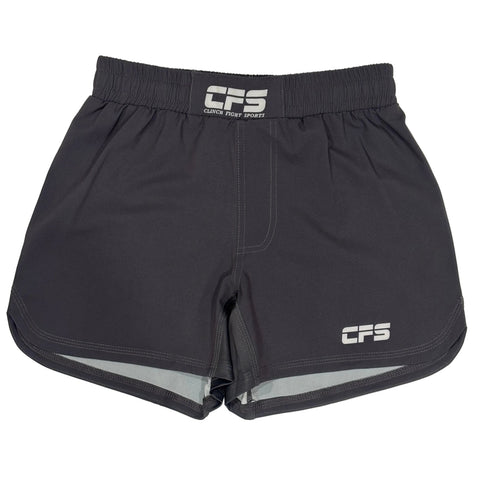 Clinch Fight Sports CFS Youth Kids MMA Grappling BJJ Fight Shorts Grey