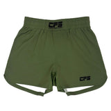 Clinch Fight Sports CFS Youth Kids MMA Grappling BJJ Fight Shorts Olive Green