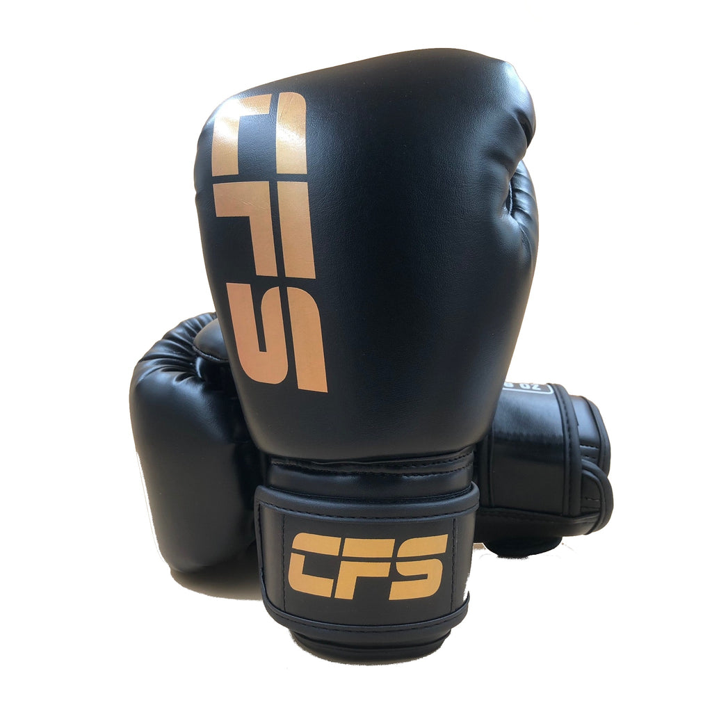 Clinch Fight Sports Muay Thai Kids Youth Boxing Gloves Black/Gold