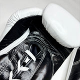 Fairtex BGL3 Lace Up Boxing Gloves White/Black