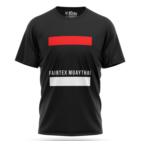 Fairtex Muay Thai Black/Red Striped T-Shirt