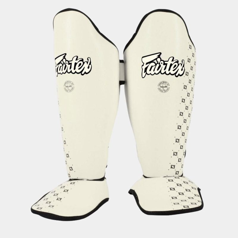 Fairtex SP5 Competition Shin Guards Instep Khaki White