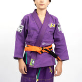 Fusion Fight Gear Batman Return of The Joker Kids BJJ Jiu Jitsu Gi Purple