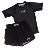 Clinch Fight Sports CFS Kids Youth Short Sleeve Rash Guard Black/White