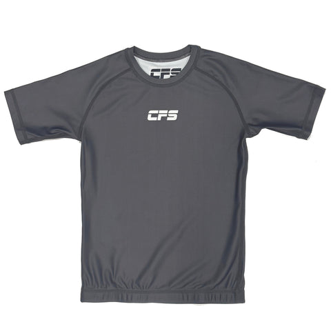 Clinch Fight Sports CFS Kids Youth Short Sleeve Rash Guard Grey